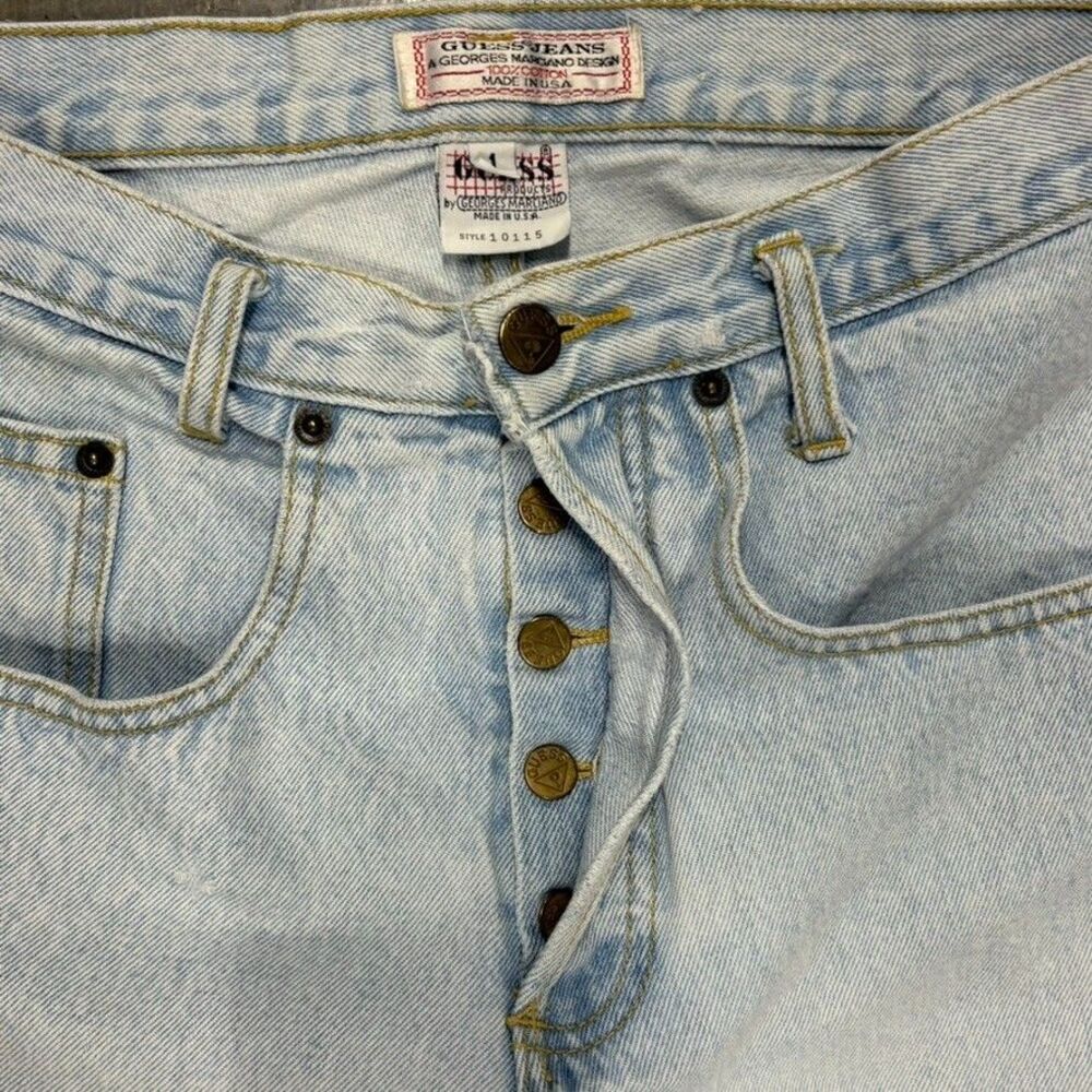 Vintage Guess‎ USA Jeans Size 1 Acid Wash Baggy 90s High Rise Taper Grunge - Picture 5 of 13